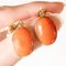 Vintage 18k Yellow Gold Orange Coral and Diamond Drop Earrings, 1960s, Set of 2 4