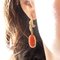 Vintage 18k Yellow Gold Orange Coral and Diamond Drop Earrings, 1960s, Set of 2 7