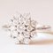Anello vintage a forma di fiocco di neve in oro bianco 14k con diamanti a taglio brillante, anni '60, Immagine 2