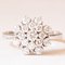 Vintage 14k White Gold Snowflake Ring with Brilliant Cut Diamonds, 1960s 9