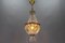 French Empire Style Brass and Crystal Glass Basket Chandelier, 1950s, Image 10