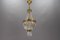 Lámpara de araña estilo Imperio francés de latón y cristal, años 50, Imagen 9