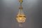 Lámpara de araña estilo Imperio francés de latón y cristal, años 50, Imagen 12