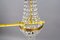 French Empire Style Brass and Crystal Glass Basket Chandelier, 1950s, Image 20