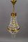 French Empire Style Brass and Crystal Glass Basket Chandelier, 1950s 18