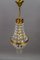 French Empire Style Brass and Crystal Glass Basket Chandelier, 1950s, Image 18