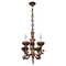 Antique Baroque Style Wrought Iron Figural Chandelier, France, 1890s, Image 1