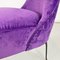 Italian Padded Armchairs in Purple Velvet and Curved Metal, 1950s, Set of 2 10