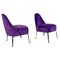 Fauteuils Rembourrés en Velours Violet et Métal Courbé, Italie, 1950s, Set de 2 1