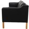 2213 Drei-Sitzer Sofa aus schwarzem Original Leder von Børge Mogensen, 2000er 7
