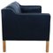 2212 Zwei-Sitzer Sofa aus schwarzem Original Leder von Børge Mogensen, 2000er 2