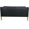 2212 Two-Seater Sofa in Original Black Leather by Børge Mogensen, 2000s 3