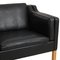 2212 Zwei-Sitzer Sofa aus schwarzem Original Leder von Børge Mogensen, 2000er 11