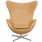 Egg Chair in Nature Nevada Aniline Leather by Arne Jacobsen for Fritz Hansen, 2000s 1