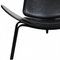 Silla Shell vintage de cuero negro de Hans Wegner, años 2000, Imagen 12