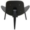 Vintage Black Shell Chair in Black Leather by Hans Wegner, 2000s 3