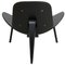 Vintage Black Shell Chair in Black Leather by Hans Wegner, 2000s, Image 3