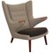 Papa Bear Chair in Grey Hallingdal Fabric by Hans Wegner, 1980s 4