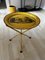 Mid-Century Italian Empire Style Metal Folding Side Table in Yellow and Black, 1970 1