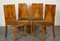 Art Deco Burr Walnut Dining Chairs with Animal Print Seats, Set of 8 5