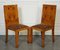 Art Deco Burr Walnut Dining Chairs with Animal Print Seats, Set of 8 16