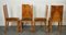 Art Deco Burr Walnut Dining Chairs with Animal Print Seats, Set of 8 4
