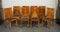 Art Deco Burr Walnut Dining Chairs with Animal Print Seats, Set of 8 1