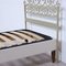 Wooden Single Bed Structure with Wrought Iron Headboard, Early 1900s 3