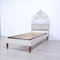 Wooden Single Bed Structure with Wrought Iron Headboard, Early 1900s 1