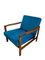 Mid-Century Armlehnstuhl aus blauem Samt von Zenon Bączyk, 1960er 1