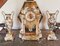 19th Century Empire Clock and Vases in Marble and Golden Bronze, 1890s, Set of 3 3
