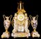 19th Century Empire Clock and Vases in Marble and Golden Bronze, 1890s, Set of 3 1