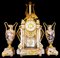 Empire Uhr und Vasen aus Marmor & Goldener Bronze, 19. Jh., 1890er, 3er Set 1