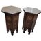 Low Hexagonal Tables with Taracea and Marble Tops, Set of 2 8