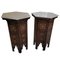 Low Hexagonal Tables with Taracea and Marble Tops, Set of 2 1