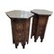 Low Hexagonal Tables with Taracea and Marble Tops, Set of 2 5