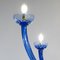 Lámpara de araña de cristal de Murano azul, años 50, Imagen 2