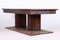 Czech Art Deco Dining Table in Oak, Copper Plating and Glass, 1930s, Image 7