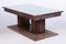 Czech Art Deco Dining Table in Oak, Copper Plating and Glass, 1930s, Image 11