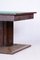 Czech Art Deco Dining Table in Oak, Copper Plating and Glass, 1930s 15