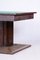 Czech Art Deco Dining Table in Oak, Copper Plating and Glass, 1930s, Image 15