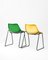 Stackable Green and Yellow Chairs in Iron, 1950s, Set of 4, Image 4