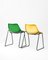 Stapelbare Stühle in Grün & Gelb aus Eisen, 1950er, 4 . Set 4