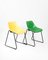 Stackable Green and Yellow Chairs in Iron, 1950s, Set of 4, Image 1