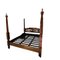 Vintage Wooden Double Bed with Pillars 1