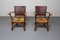 Rush and Oak Armchairs from De Ster Gelderland, Netherlands, 1950s, Set of 2 1