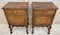 French Walnut and Burl Nightstands with Drawer, 1940, Set of 2 4
