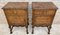 French Walnut and Burl Nightstands with Drawer, 1940, Set of 2, Image 4