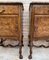 French Walnut and Burl Nightstands with Drawer, 1940, Set of 2 2