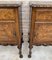 French Walnut and Burl Nightstands with Drawer, 1940, Set of 2 7